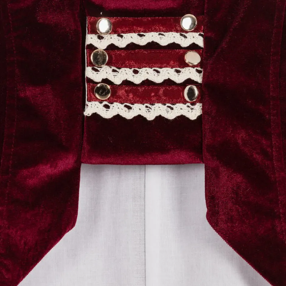Andreeatex Boys Red Satin & Velvet Suit