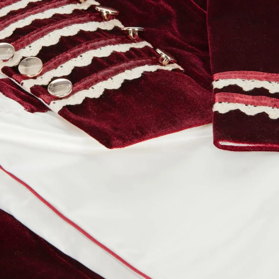 Andreeatex Boys Red Satin & Velvet Suit