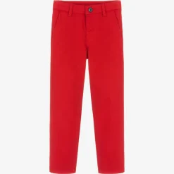 Mayoral Boys Red Slim Fit Chino Trousers Hot