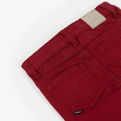 Mayoral Boys Red Slim Fit Cotton Trousers Discount