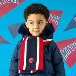 Mitch amp; Son Boys Red Striped Reversible Scarf (119cm) Hot
