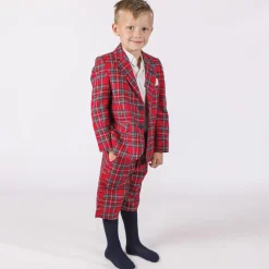 Beau KiD Boys Red Tartan Check Shorts Suit Best