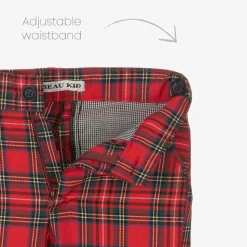 Beau KiD Boys Red Tartan Check Shorts Suit Best