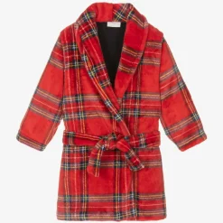 Story Loris Boys Red Tartan Dressing Gown Outlet
