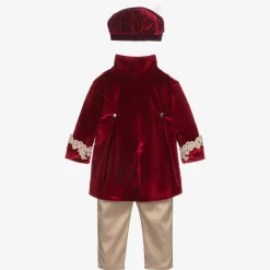 Andreeatex Boys Red Velvet & Satin Suit Discount