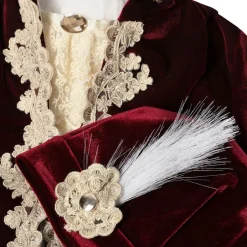 Andreeatex Boys Red Velvet & Satin Suit Discount