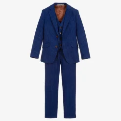 Romano Boys Royal Blue Pinstripe Suit Hot