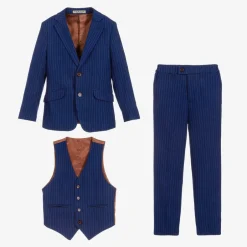 Romano Boys Royal Blue Pinstripe Suit Hot