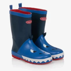 Chipmunks Boys Royal Blue Shark Rain Boots Clearance