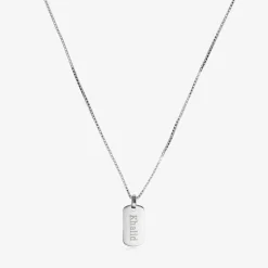 Little Star Boys Silver Personalised Tag Necklace (38cm) Online