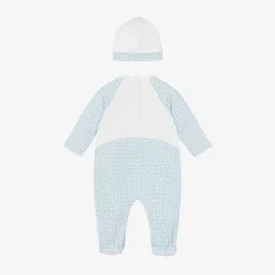 Balmain Boys White & Blue Cotton Babygrow Gift Set Online
