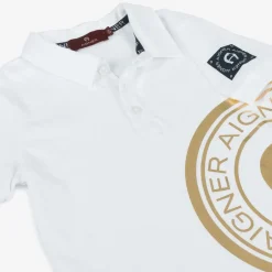 AIGNER Boys White & Blue Cotton Shorts Set Sale