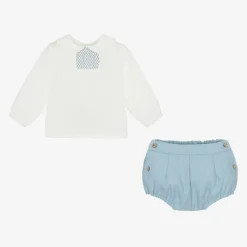 Babidu Boys White & Blue Shorts Set Discount