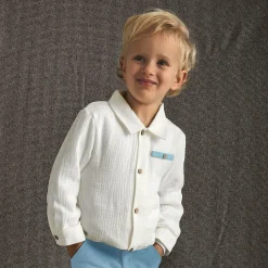 Babidu Boys White & Blue Trouser Set Sale