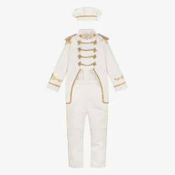 Andreeatex Boys White & Gold Military Suit Clearance