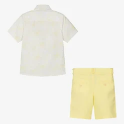 Beau KiD Boys White & Yellow Shorts Set