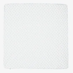 Magnolia Baby Boys White & Blue Pima Cotton Blanket (100cm) New