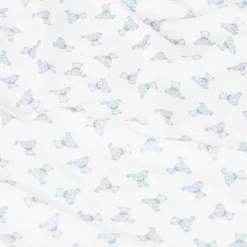 Magnolia Baby Boys White & Blue Pima Cotton Blanket (100cm) New