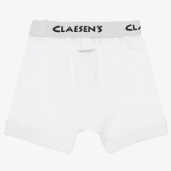 Claesens Boys White Cotton Boxer Shorts (2 Pack) Sale