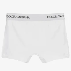 Dolce amp; Gabbana Boys White Cotton Boxers (2 Pack) Outlet