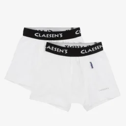 Claesens Boys White Cotton Boxers (2 Pack) Best