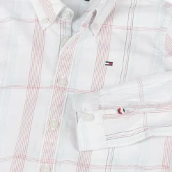 Tommy Hilfiger Boys White Cotton Checked Shirt Sale