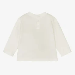 Emporio Armani Boys White Cotton Eagle Logo Top Clearance