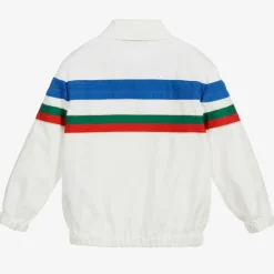 Gucci Boys White Cotton Logo Jacket Clearance