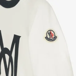 Moncler Enfant Boys White Cotton Logo Top Online