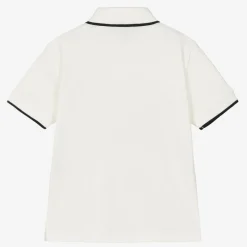 Emporio Armani Boys White Cotton Polo Shirt Discount