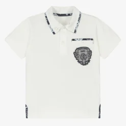 Roberto Cavalli Boys White Cotton Polo Shirt