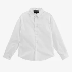 Emporio Armani Boys White Cotton Shirt Hot
