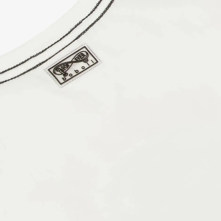 Boboli Boys White Cotton Slogan Monkey Top Clearance