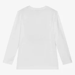 BOSS Boys White Cotton Top Discount