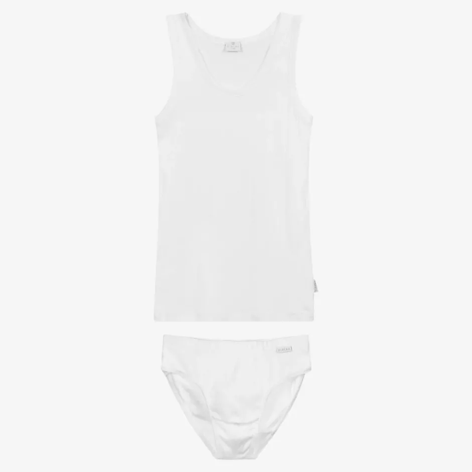 Diacar Boys White Cotton Top & Pants Set Discount