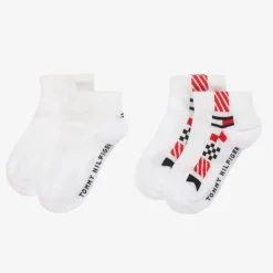 Tommy Hilfiger Boys White Cotton Trainer Socks (2 Pack) Sale