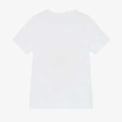 AIGNER Boys White Cotton T-Shirt Discount