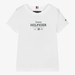 Tommy Hilfiger Boys White Cotton T-Shirt New