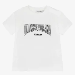 Dolce amp; Gabbana Boys White Cotton T-Shirt Discount