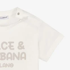 Dolce amp; Gabbana Boys White Cotton T-Shirt Clearance