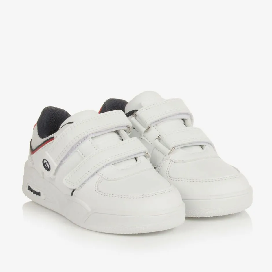 Beppi Boys White Faux Leather Velcro Trainers Discount