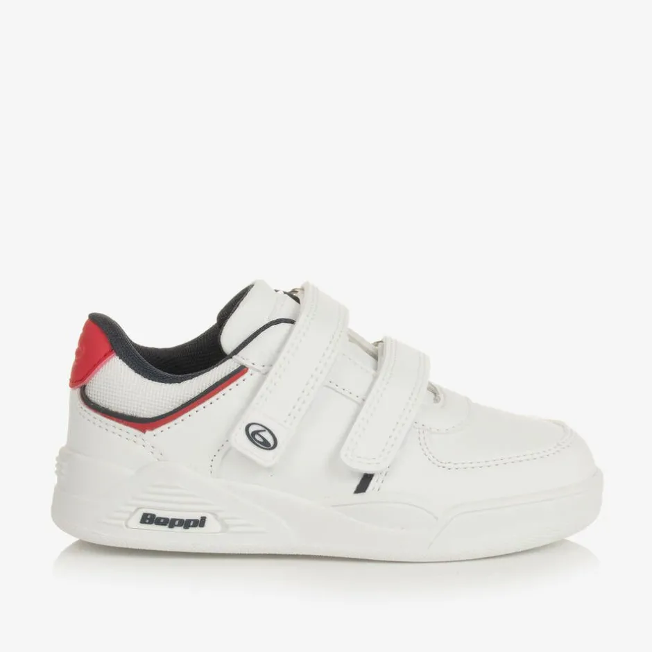 Beppi Boys White Faux Leather Velcro Trainers Discount