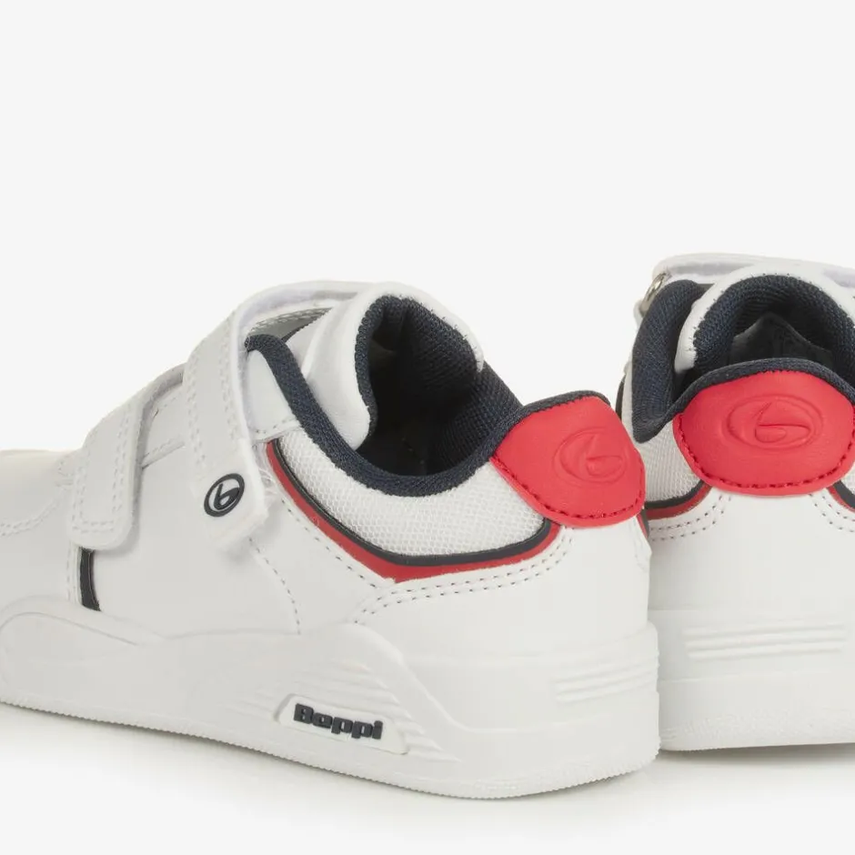Beppi Boys White Faux Leather Velcro Trainers Discount