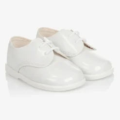 Early Days Boys White First Walker Shoes