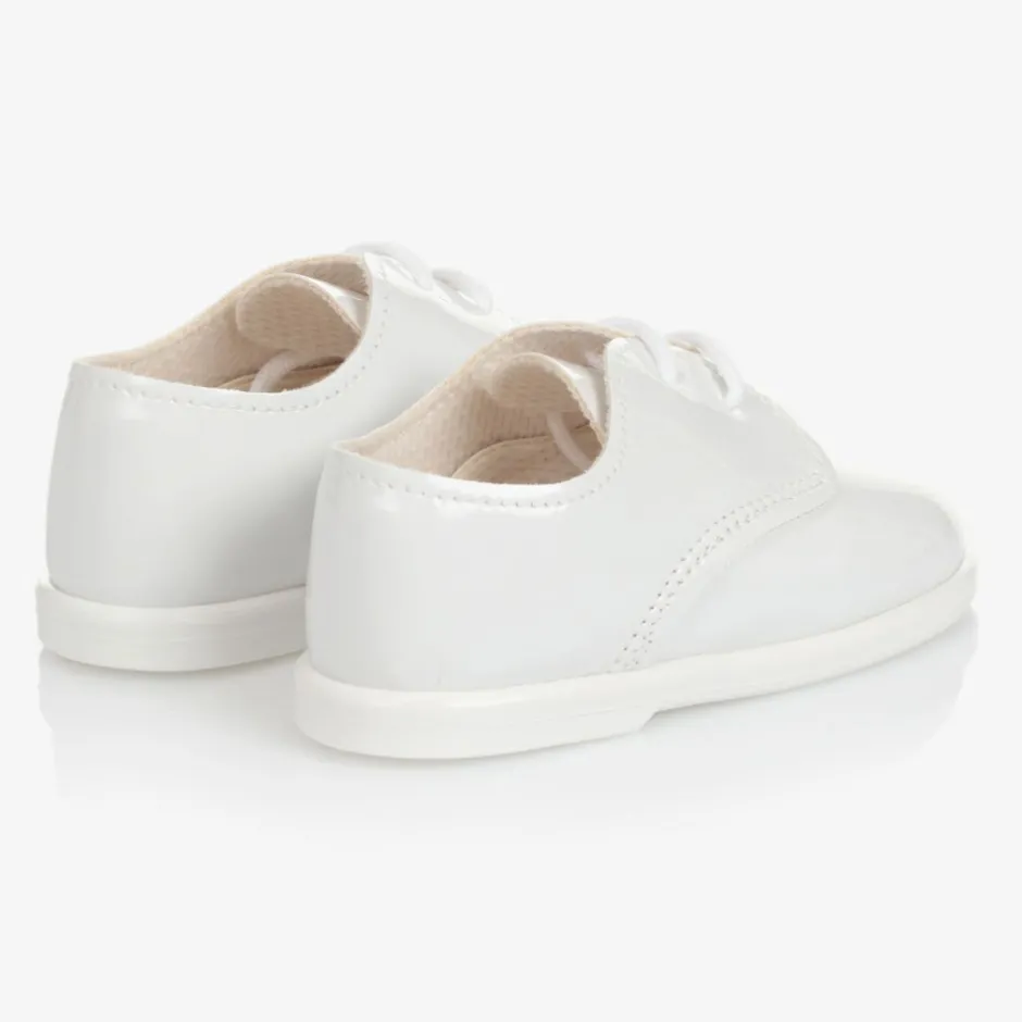 Early Days Boys White First Walker Shoes
