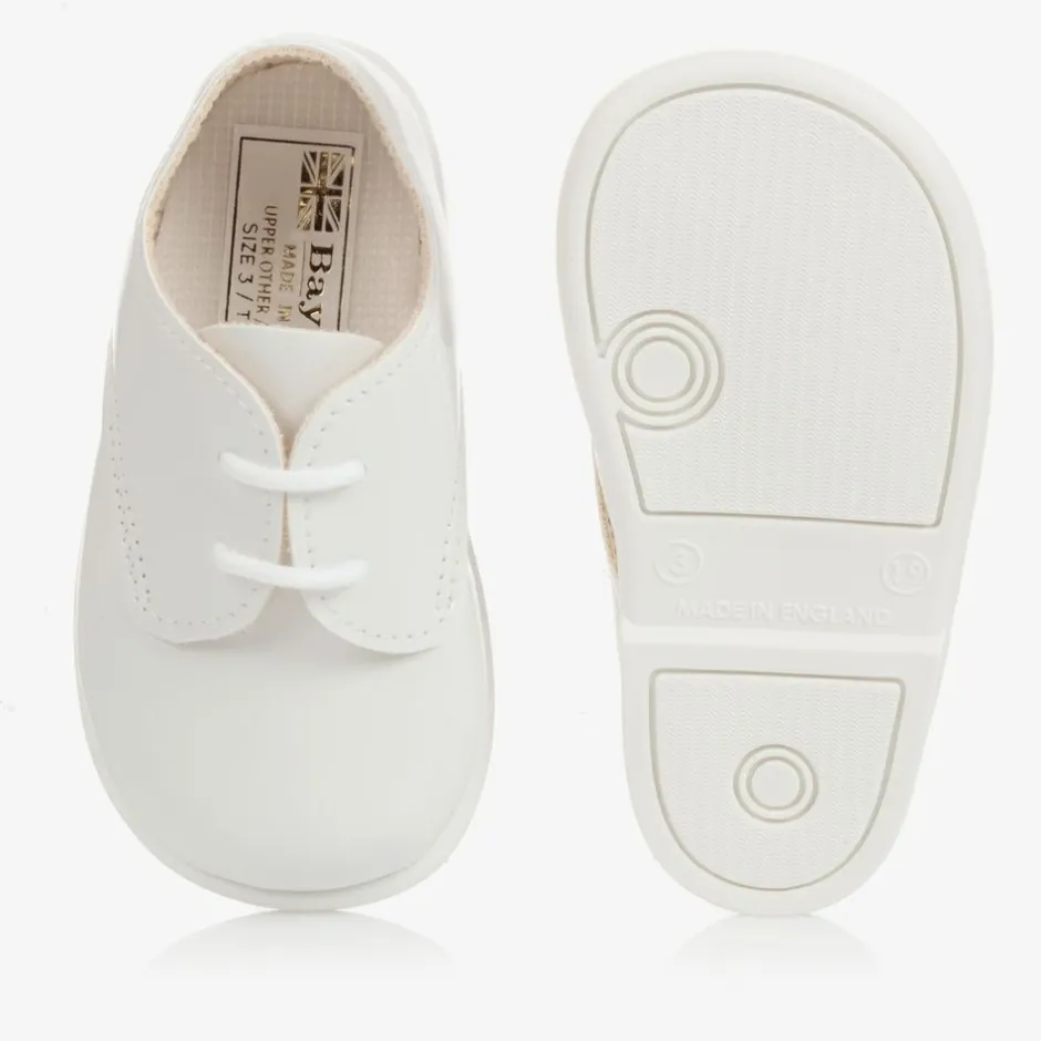 Early Days Boys White First Walker Shoes