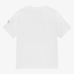 Nike Boys White Graphic Print Cotton T-Shirt