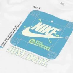 Nike Boys White Graphic Print Cotton T-Shirt