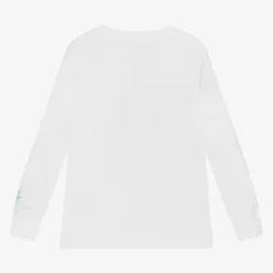 Nike Boys White Graphic Print Cotton Top New