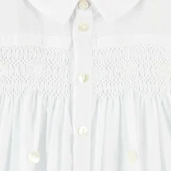 Sarah Louise Boys White Hand-Smocked Buster Suit Sale